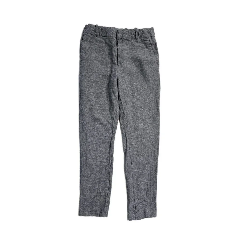 H&m Boys Gray Dress Pants 12 Linen Blend